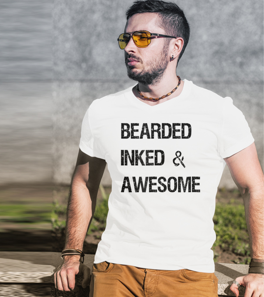 Bearded Inked And Awesome Christmas Husbands18 T-Shirt