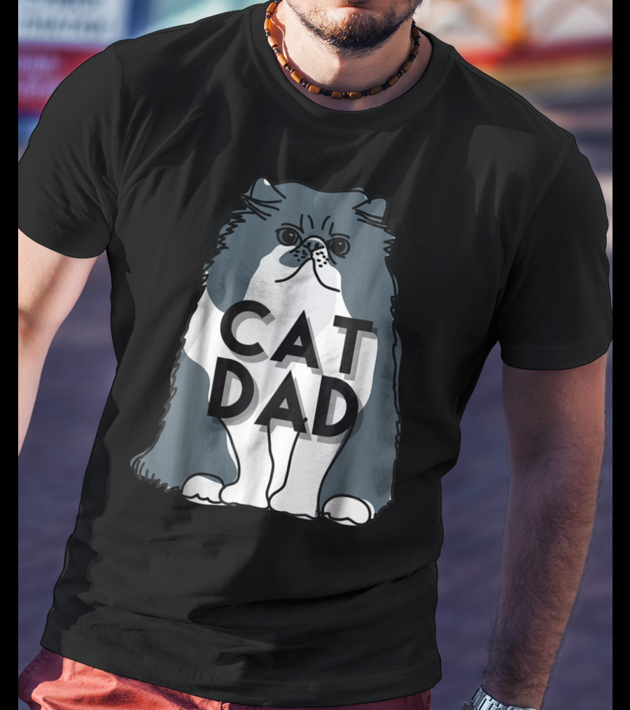 Cat Dad Funny Men Kitty Best T-Shirt