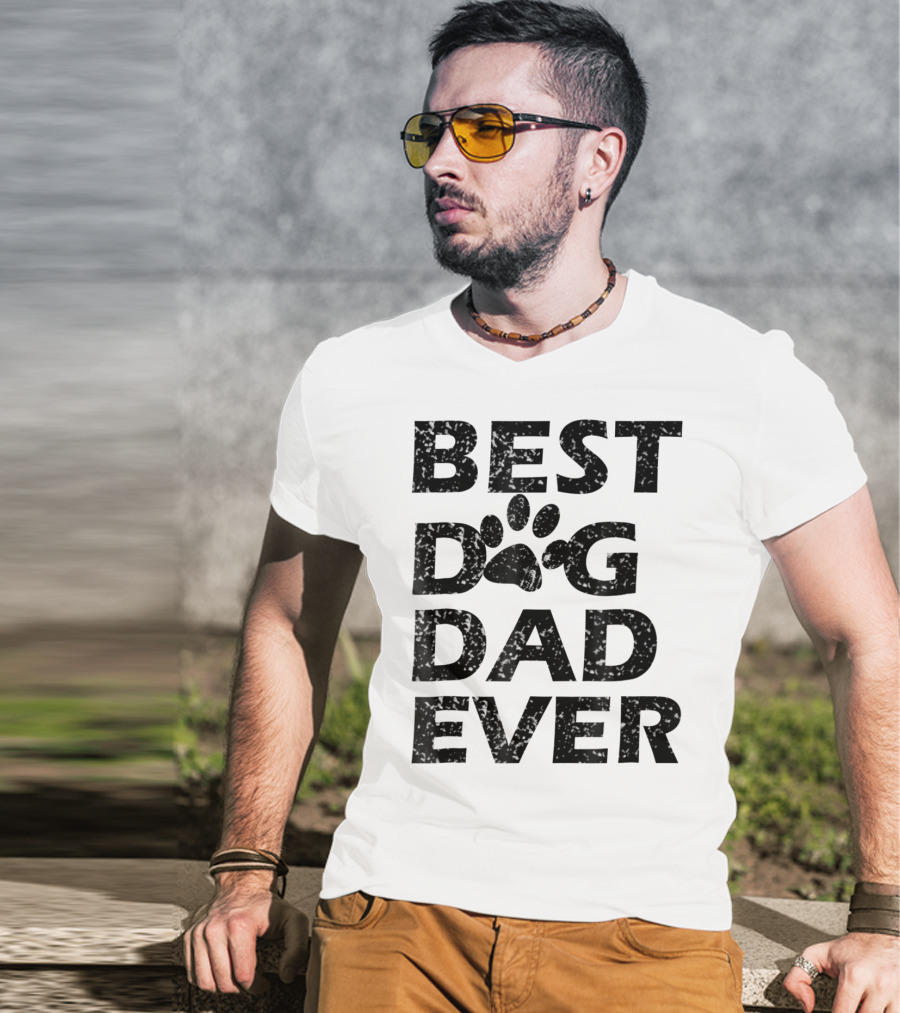 Best Dog Dad Ever Paw Print Men Women13 T-Shirt
