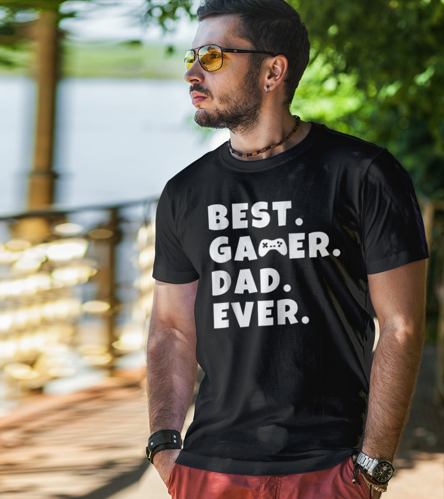 Best Gamer Dad Ever Video Game Controller Father T-Shirt
