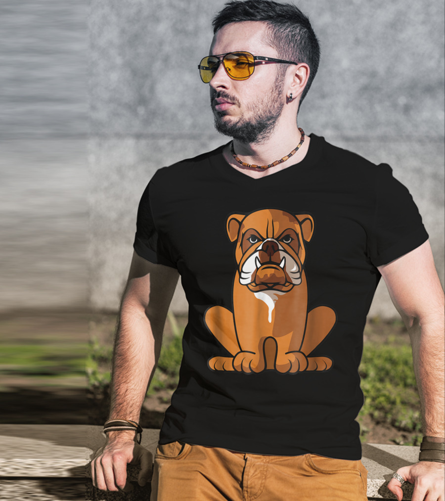 Bulldog Sitting And Waiting For The Holidays To Come T-Shirt