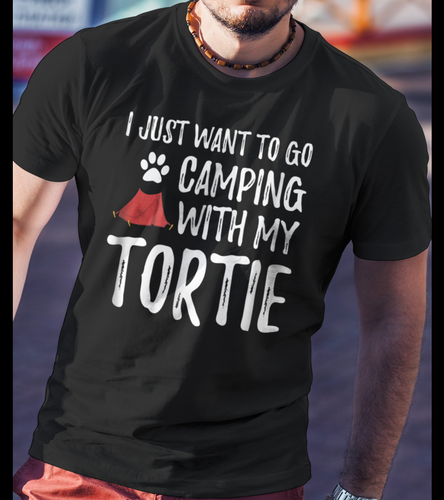 I Just Want To Go Camping With My Tortie Cat Paw Tent T-Shirt