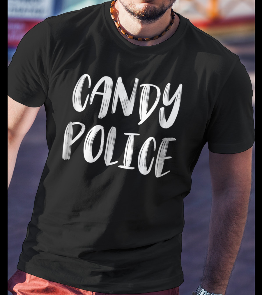 Candy Police Halloween Funny Dad14 Costume T-Shirt