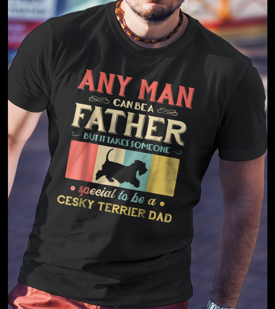 Any Man Can Be A Father But It Takes Someone Special To Be A Cesky Terrier Dad T-Shirt