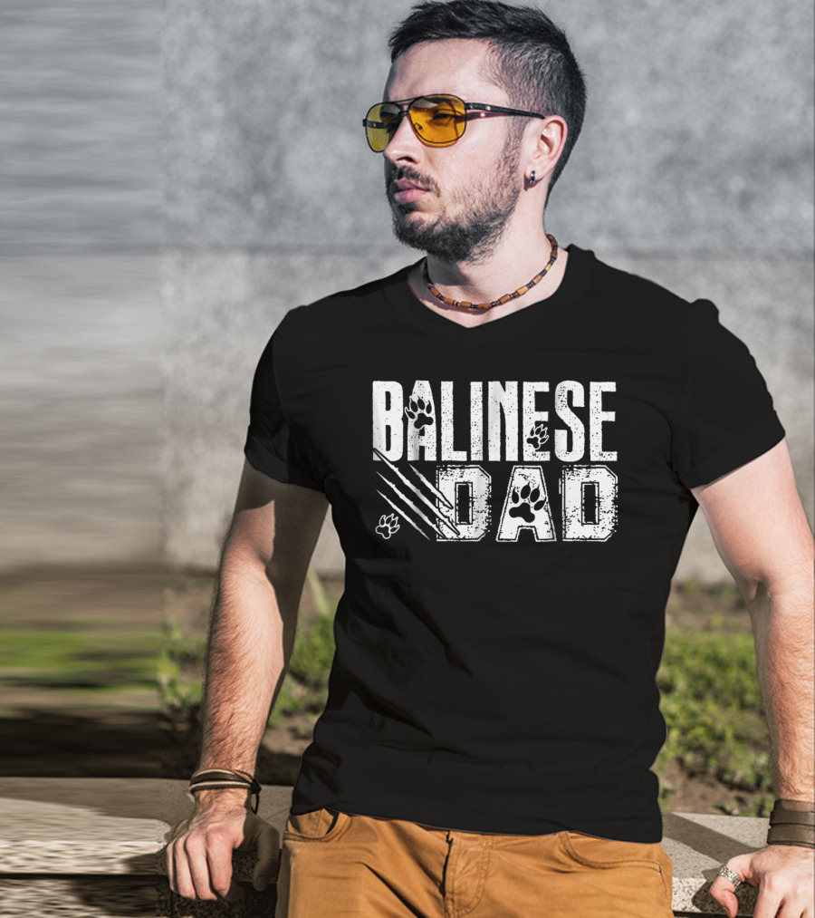 Balinese Dad Paw Prints Claw Marks S68 T-Shirt