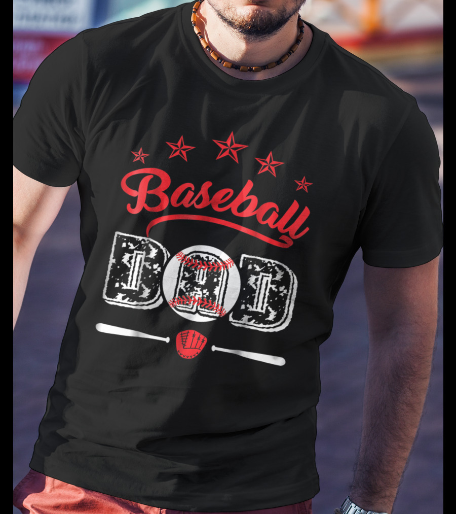 Baseball Dad Stars And Bats T-Shirt
