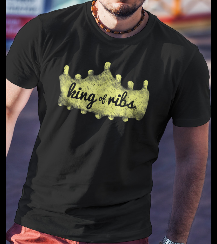 King Of Ribs BBQ RIBS King Chef Funny Foodie Dad96 T-Shirt