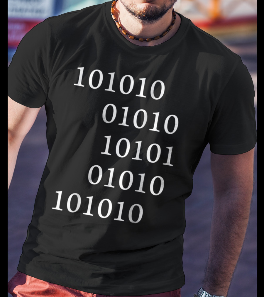 Binary Code Pattern For Geek Dad T-Shirt