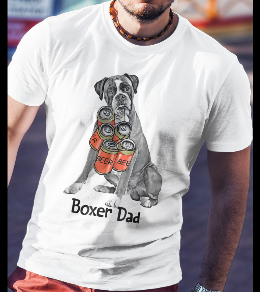Boxer Dad Beer Can Fetcher T-Shirt