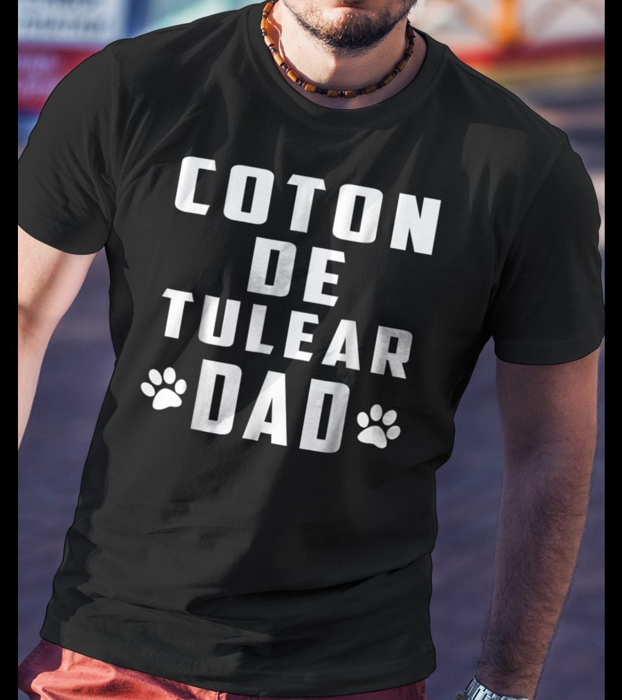 Coton De Tulear Dad With Paw Prints T-Shirt