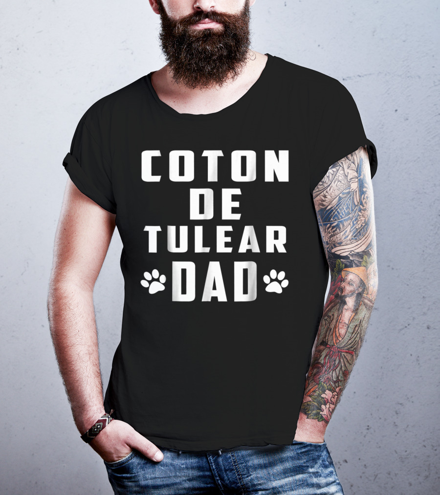 Coton De Tulear Dad With Paw Prints T-Shirt