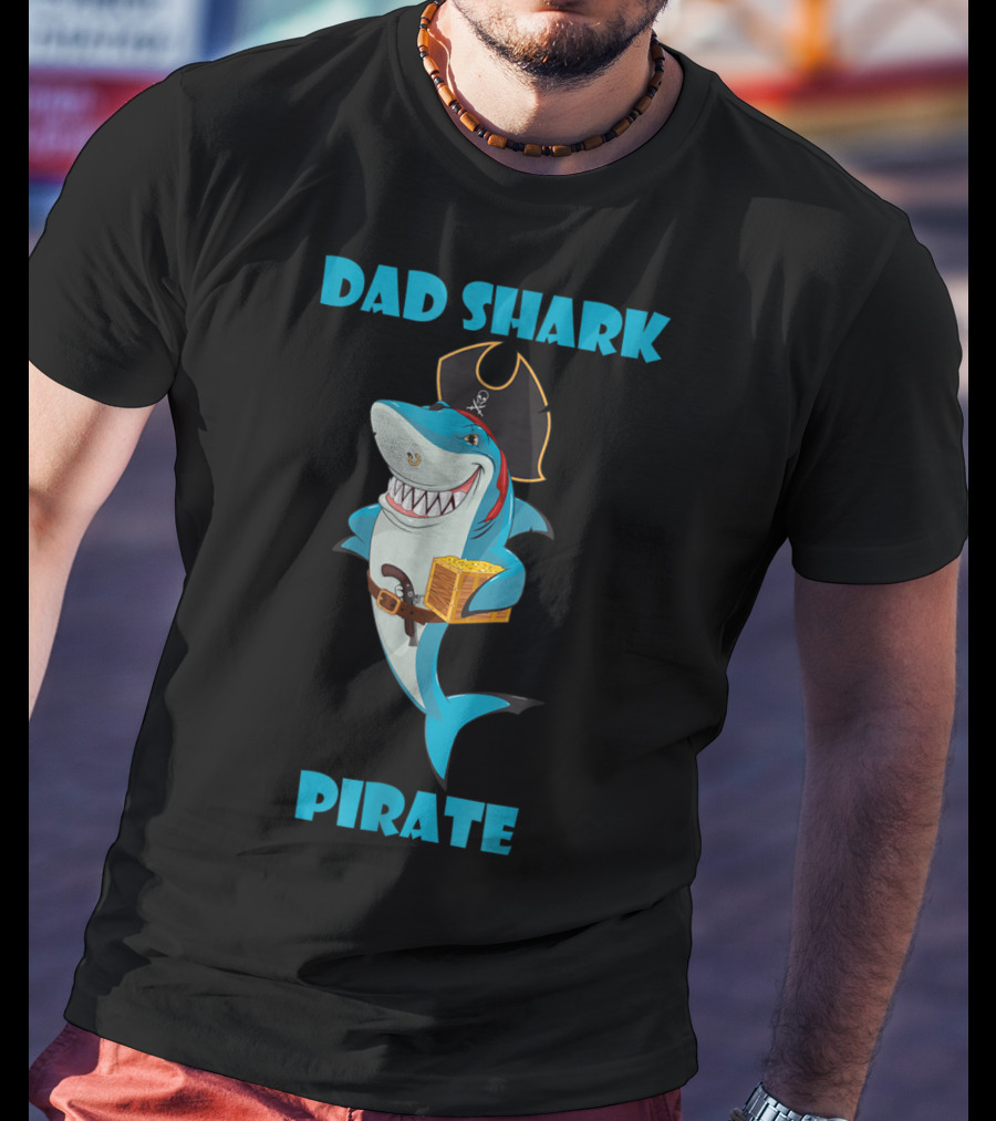 Dad Shark Pirate Halloween Matching Family 86 T-Shirt