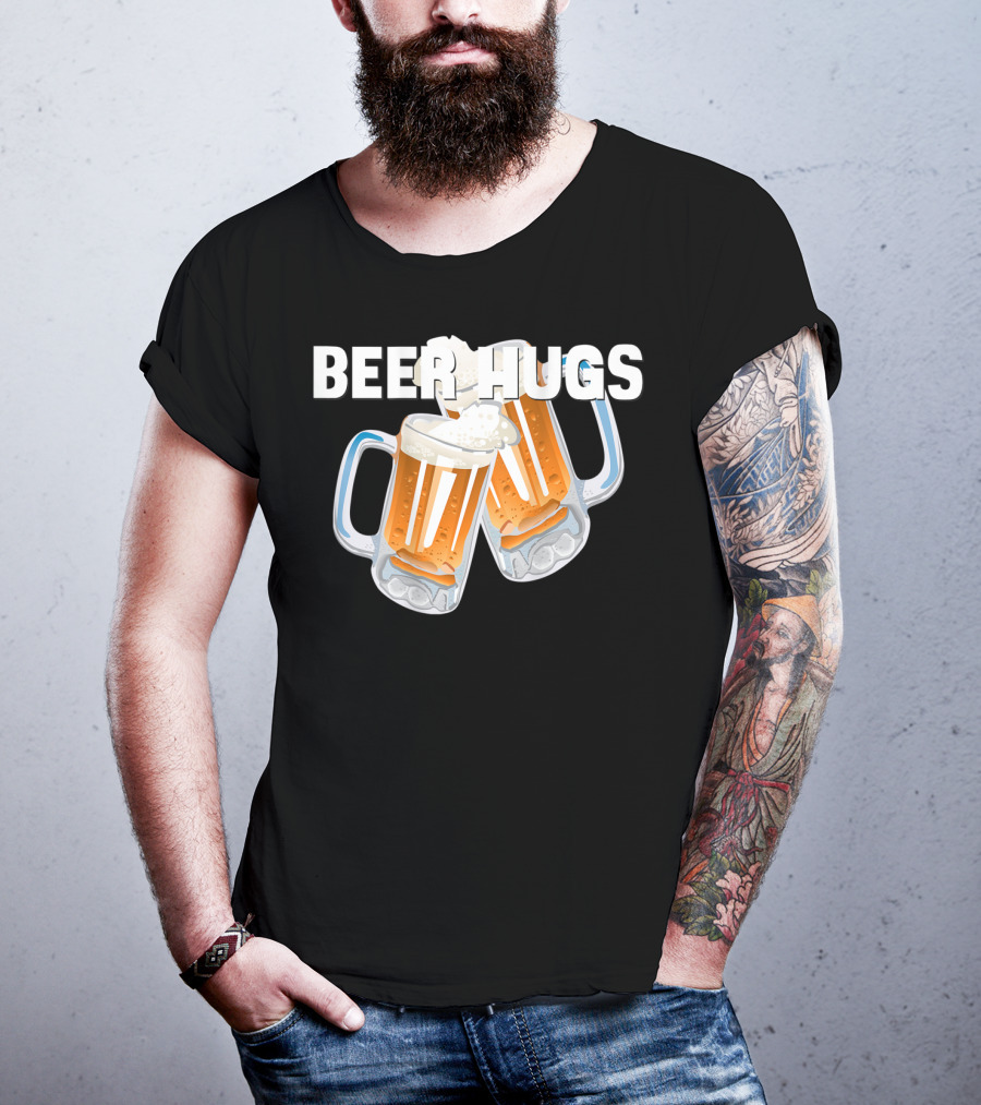 Beer Hugs Beer Drinking Dad Father Papa Husband35 T-Shirt