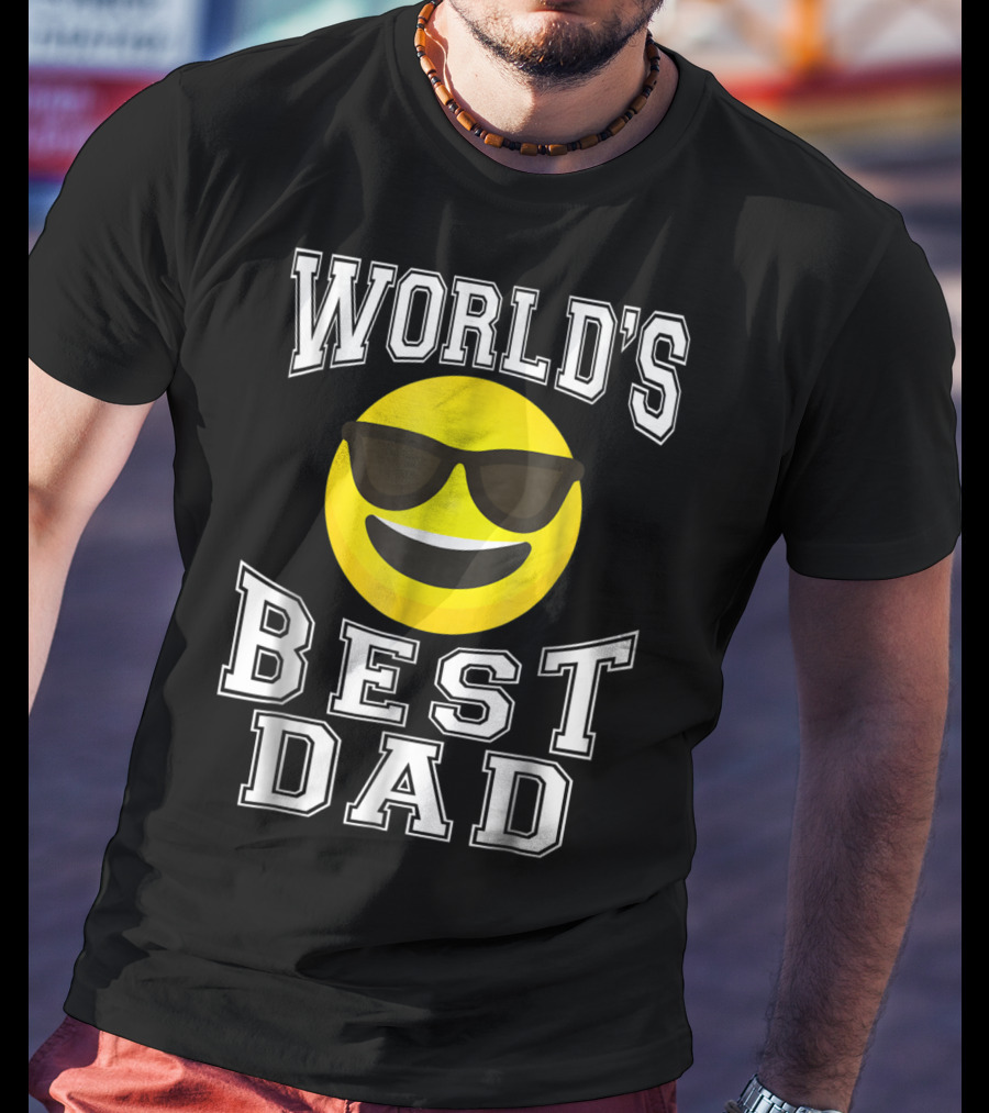 World's Best Dad Cool Emoticon T-Shirt