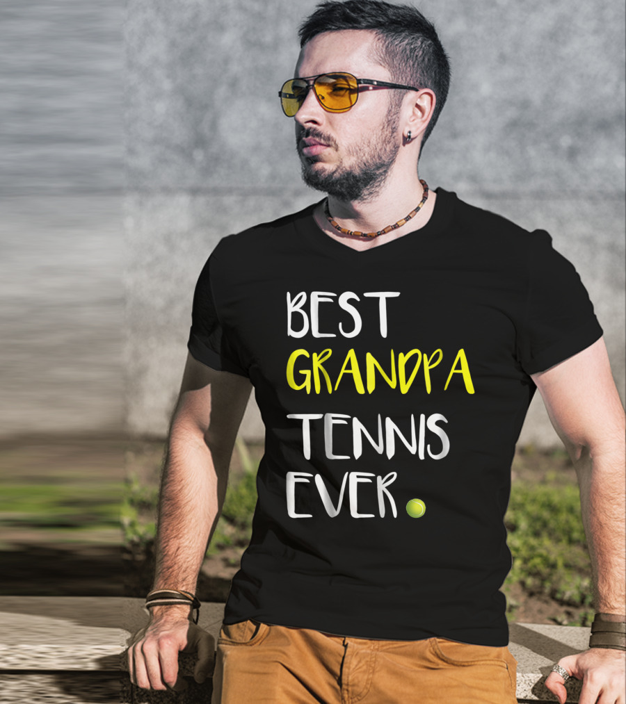 Best Grandpa Tennis Ever From Lover37 Ball T-Shirt