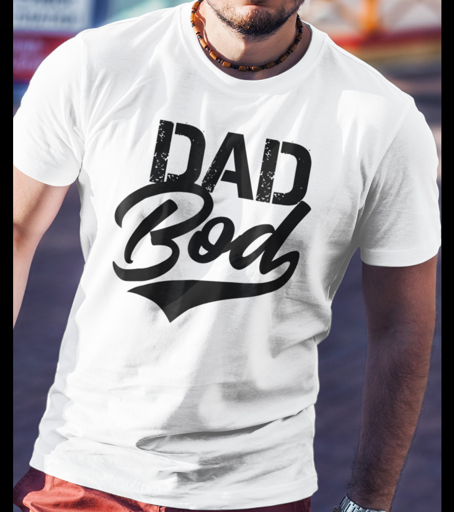 Dad Bod Classic Retro Swoosh Font T-Shirt