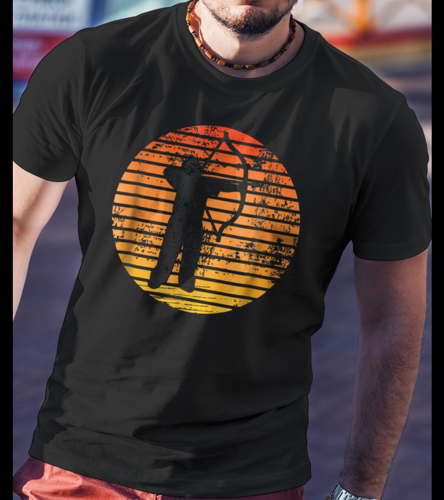 Bowman With Bow And Arrow In Sunset T-Shirt