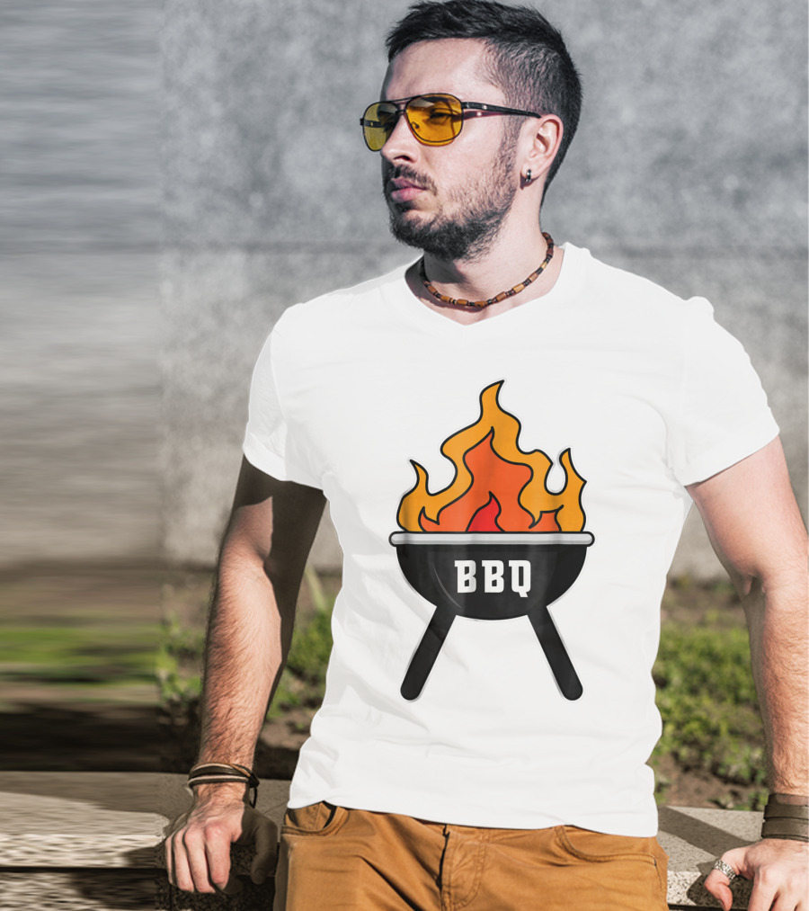 BBQ Pit Master Hot Flames Grilling Barbecue T-Shirt