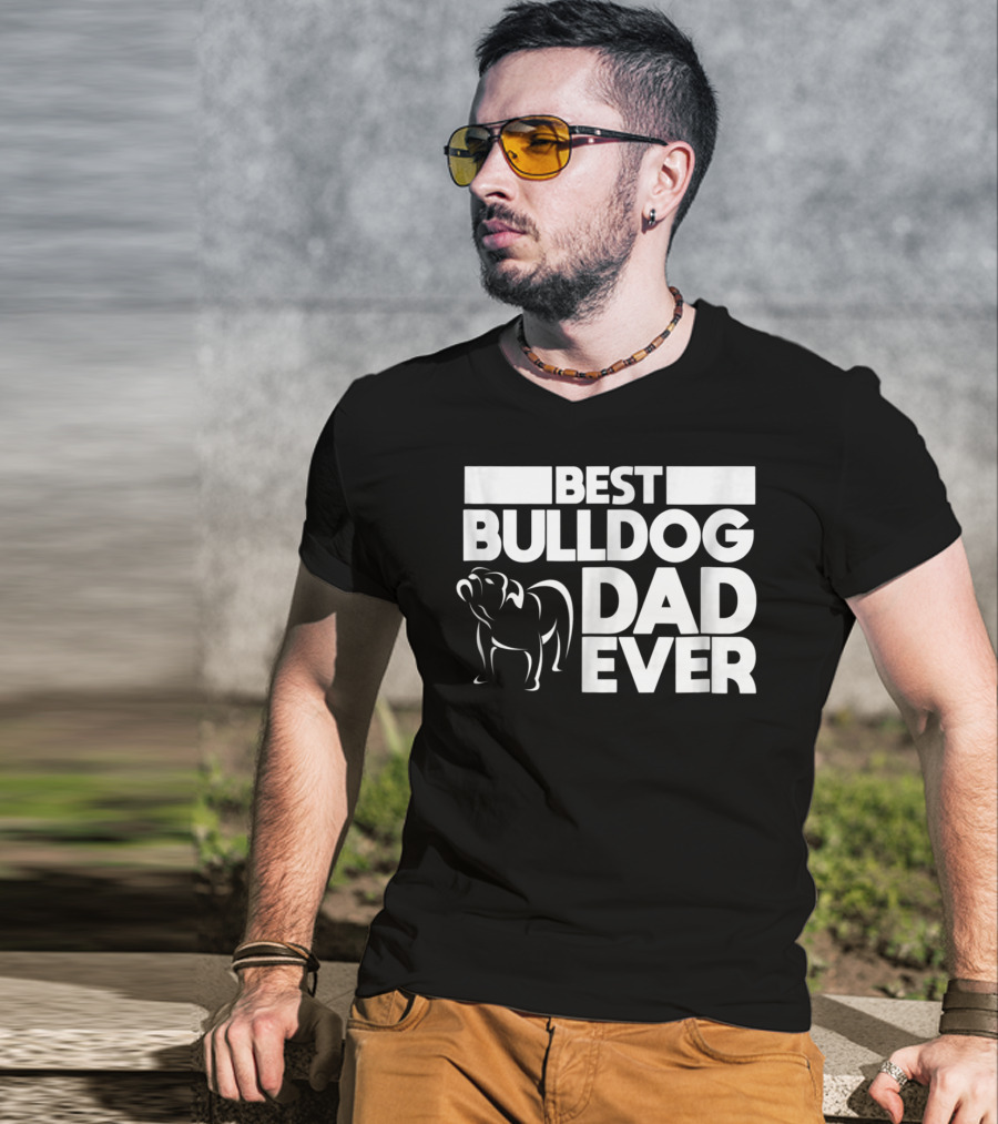 Best Bulldog Dad Ever Boys Frances American24 T-Shirt