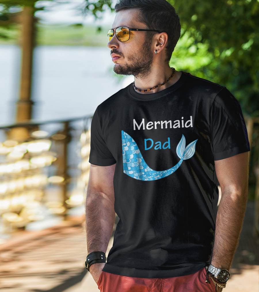 Mermaid Dad Birthday Mermaid T-Shirt