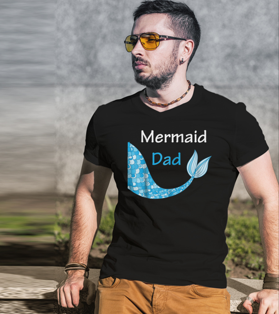 Mermaid Dad Birthday Mermaid T-Shirt