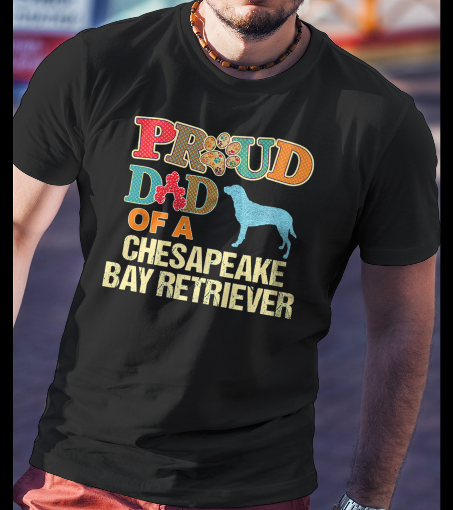 Proud Dad Of A Chesapeake Bay Retriever Chessie Dog99 T-Shirt