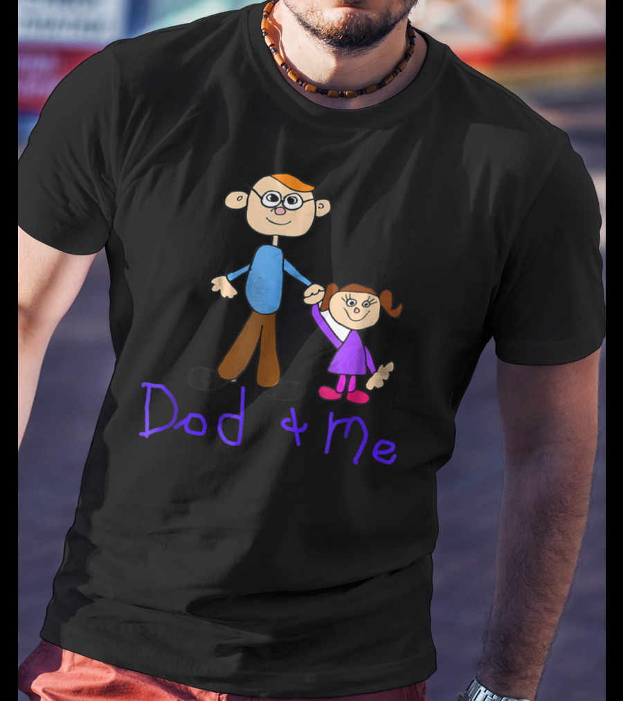 Dad And Me Father Daughter Cartoon Style Happy T-Shirt