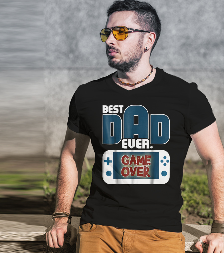 Best Dad Ever Game Over Controller Gaming T-Shirt