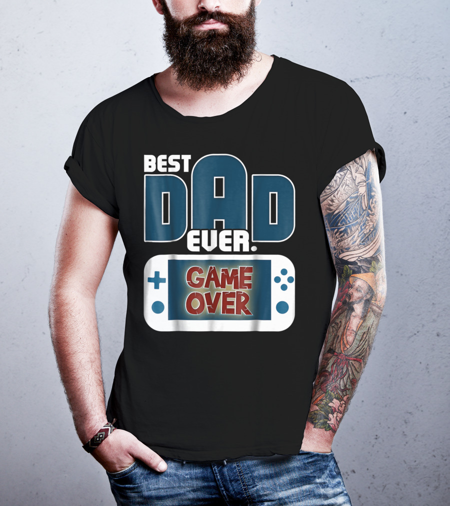 Best Dad Ever Game Over Controller Gaming T-Shirt