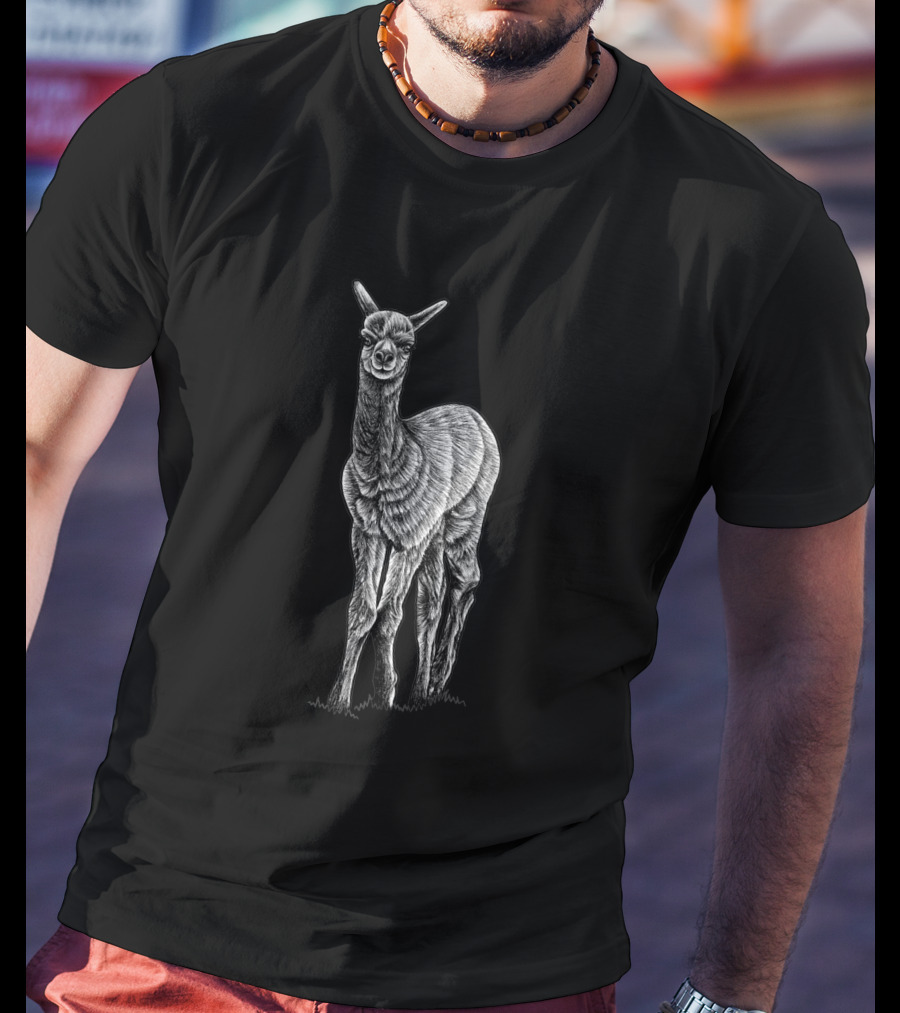Baby Alpaca Ink Illustration 963585 Detailed T-Shirt