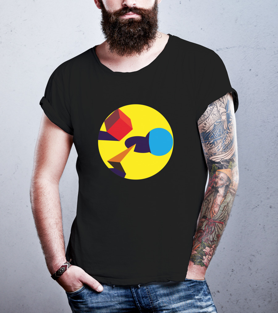 Bauhausian Forms Abstract Geometry 704928 Yellow Circle T-Shirt