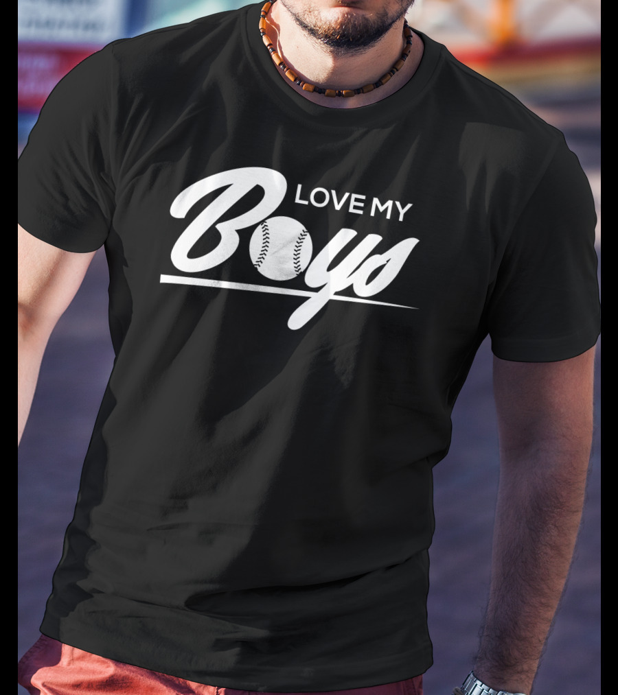 Father Mother Love My Boys Baseball Softball T-Shirt