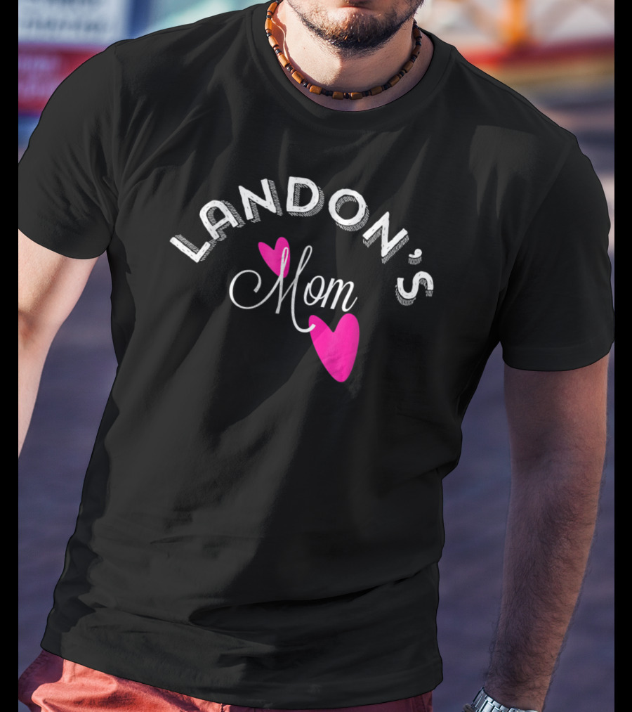 LANDON'S Mom Pink Hearts T-Shirt