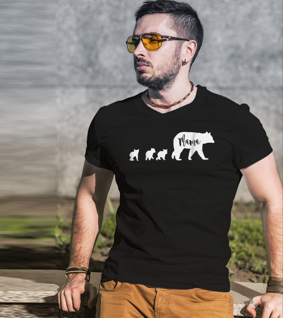 Mama Bear Mom With Three Cubs T-Shirt
