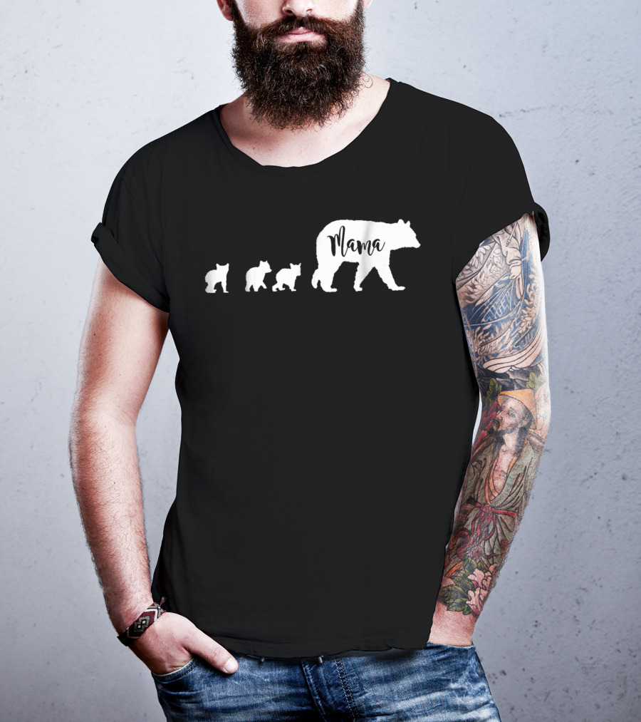 Mama Bear Mom With Three Cubs T-Shirt