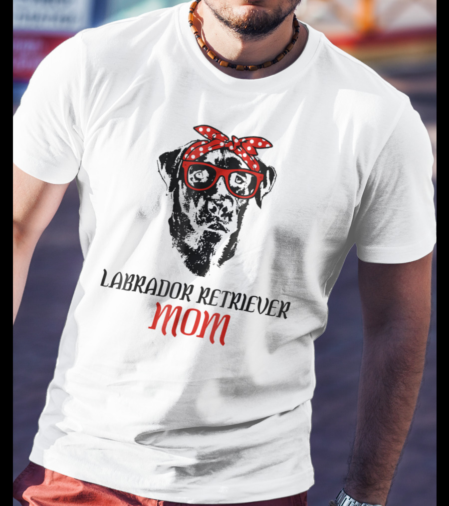 LABRADOR RETRIEVER MOM Dog Lover Retro Glasses Bandana T-Shirt