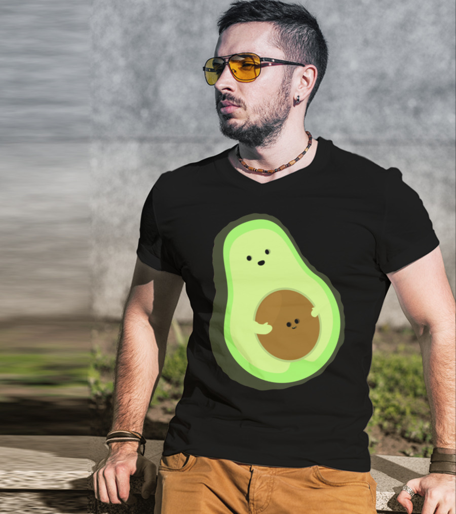Cute LOL Avocado Pregnant Mom With Baby Seed T-Shirt