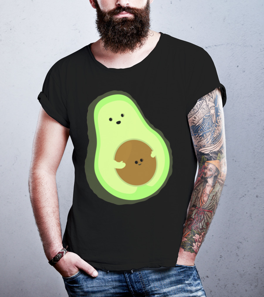 Cute LOL Avocado Pregnant Mom With Baby Seed T-Shirt