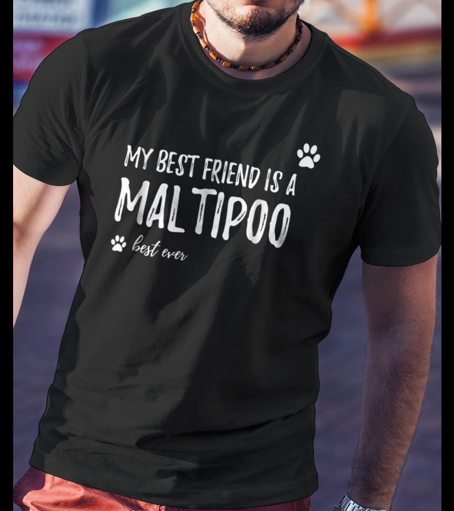 My Best Friend Is A Maltipoo Best Ever Maltipoo Mom Dog Lover Friend Funny Dog Mom Idea13 T-Shirt