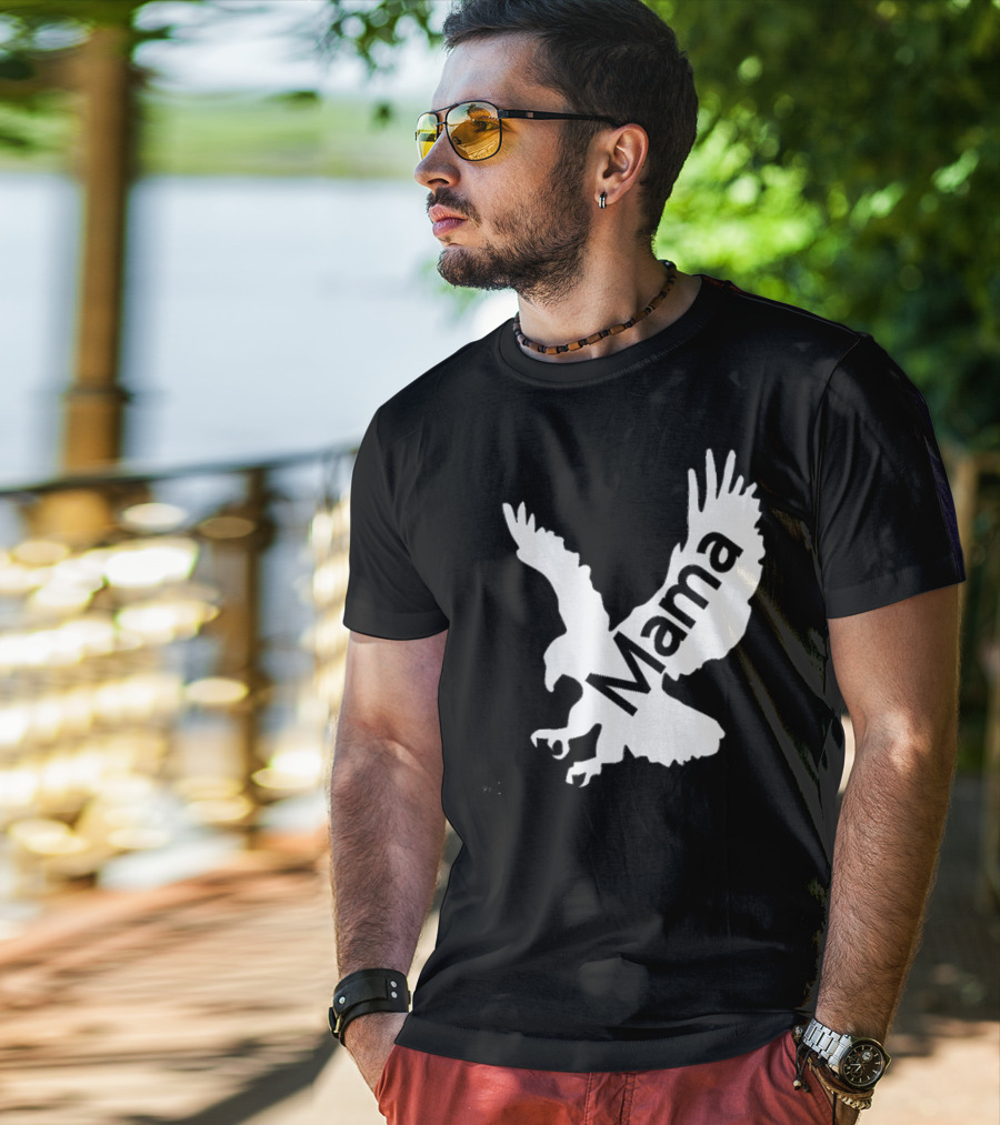 Mama Hawk Eagle Protective Mom Dark T-Shirt