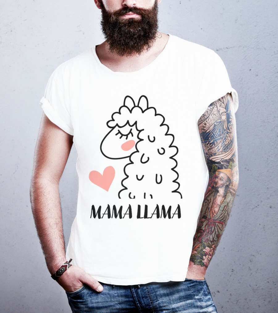 Mama Llama Heart My Mom Women82 T-Shirt