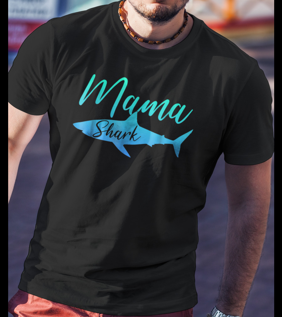 Mama Shark Funny Mom Mommy Gag Humor Lover Joke21 T-Shirt