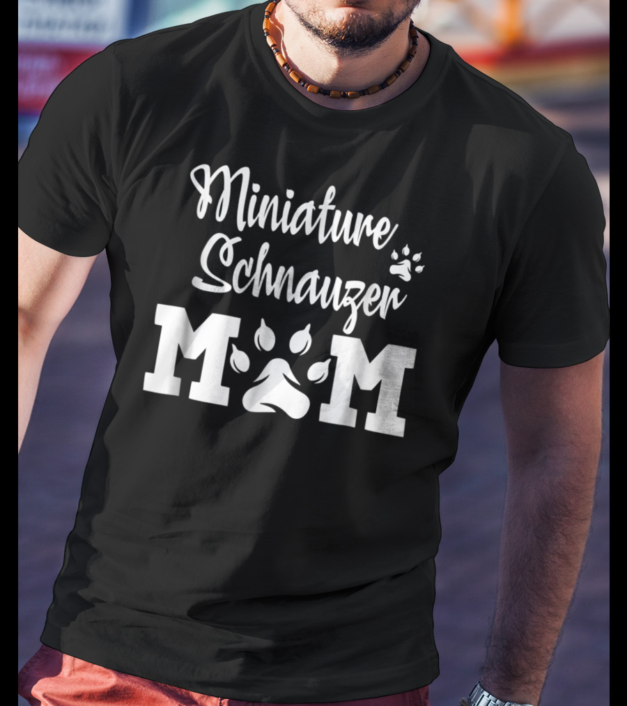 Miniature Schnauzer Mom Pawprint T-Shirt