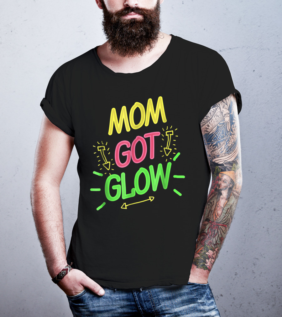 Mom Got Glow Party Birthday Neon Arrows T-Shirt