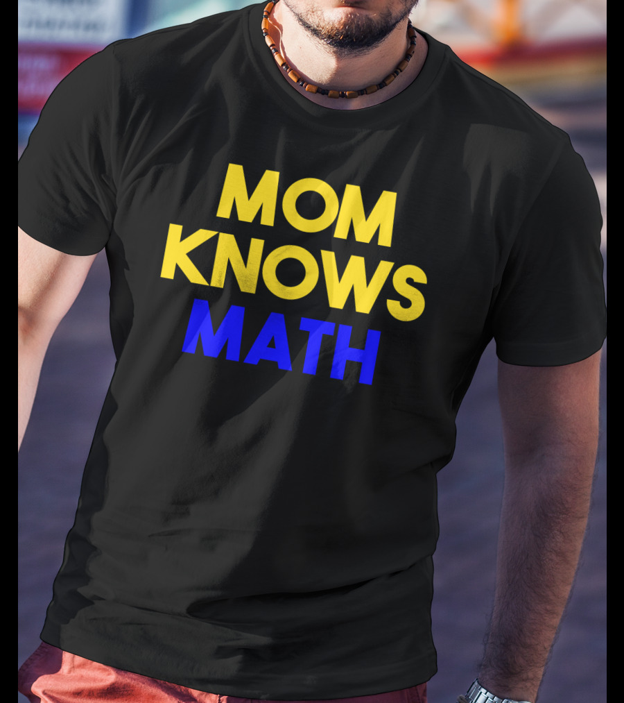 MOM KNOWS MATH Bold Yellow Blue T-Shirt