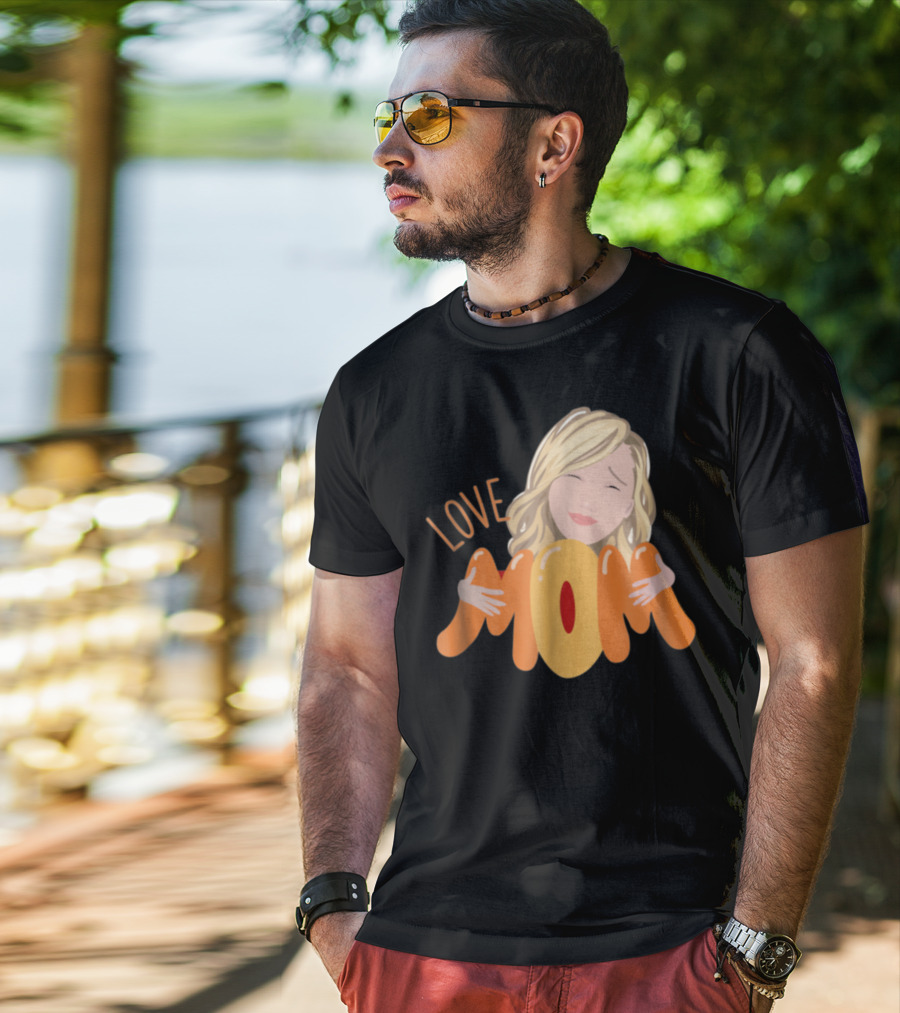 LOVE MOM Mothers Day Custom Personalized Selfie Emoji T-Shirt