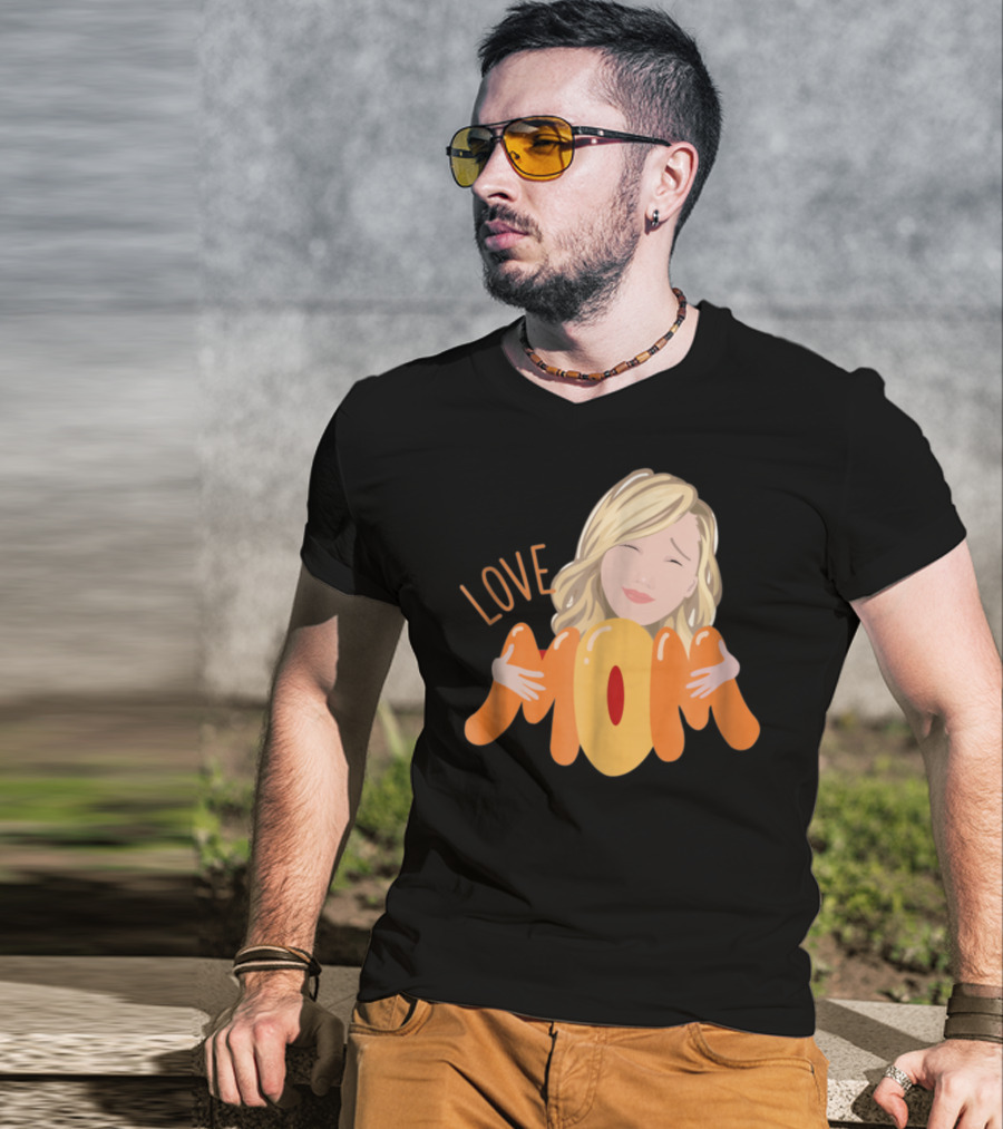 LOVE MOM Mothers Day Custom Personalized Selfie Emoji T-Shirt
