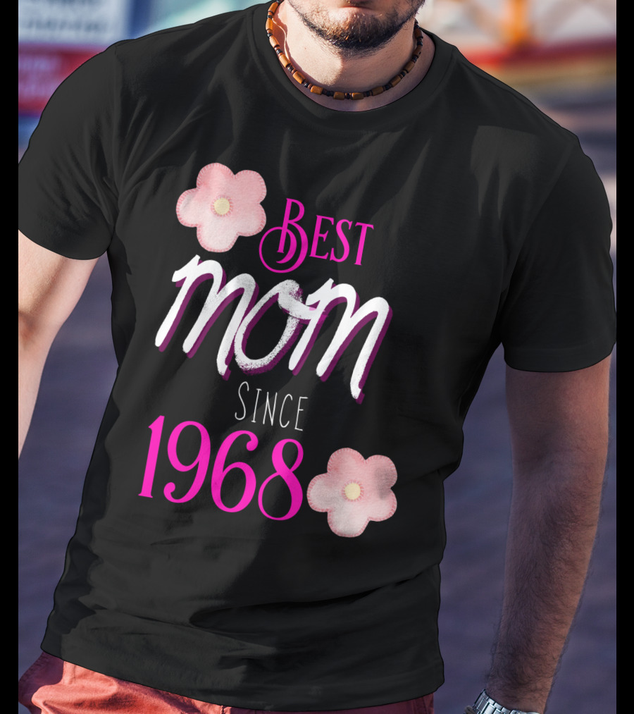 Best Mom Since 1968 Momiversary Flowers Mother's Day T-Shirt