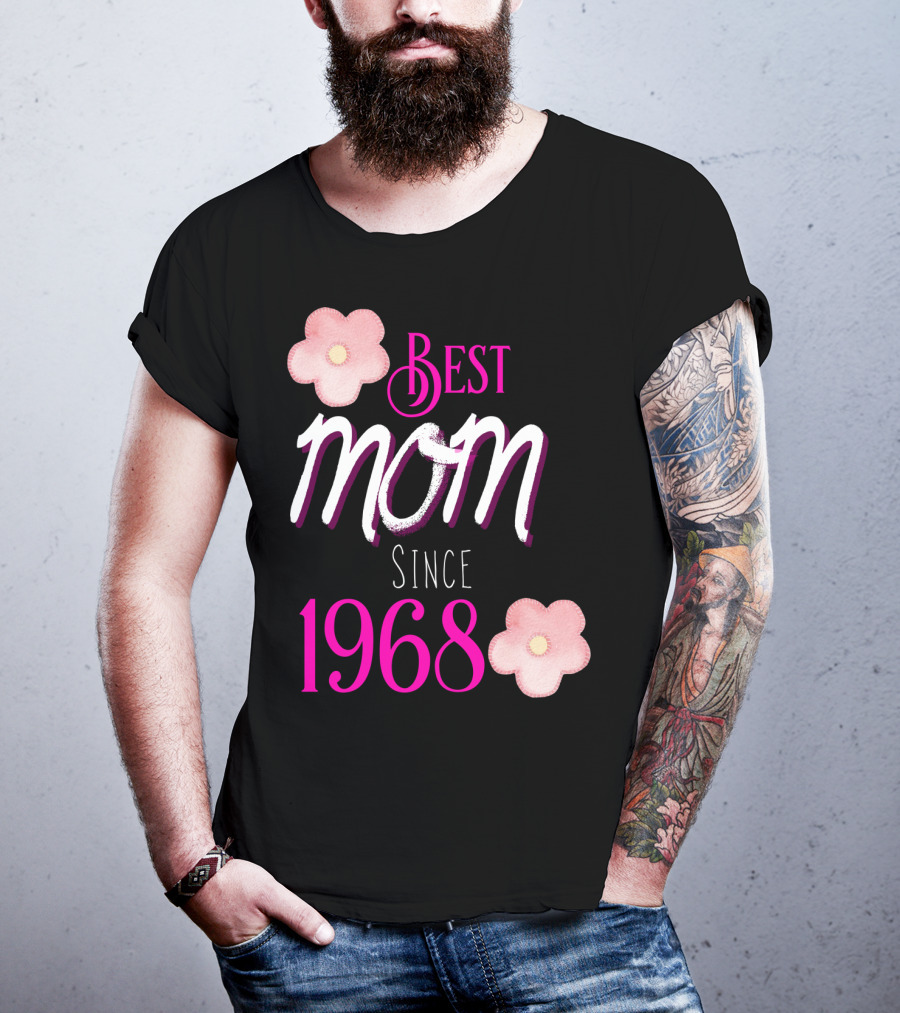 Best Mom Since 1968 Momiversary Flowers Mother's Day T-Shirt