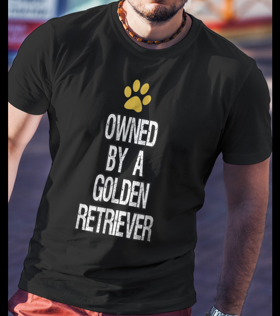 Owned By A Golden Retriever Paw Prints T-Shirt